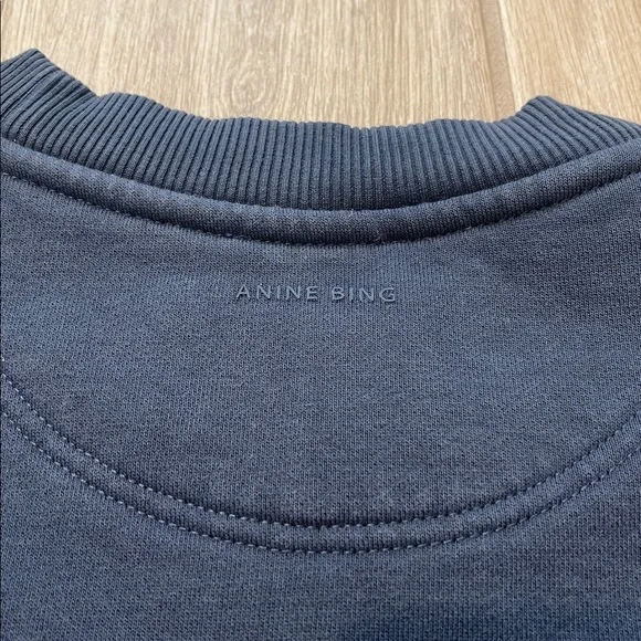 Anine Bing Navy Oversized Crewneck Sz XS A-08-5205-420 - Picture 10 of 14
